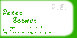 peter berner business card